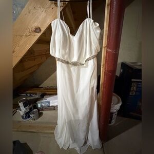 Azazie white wedding Dress with Elegant Design